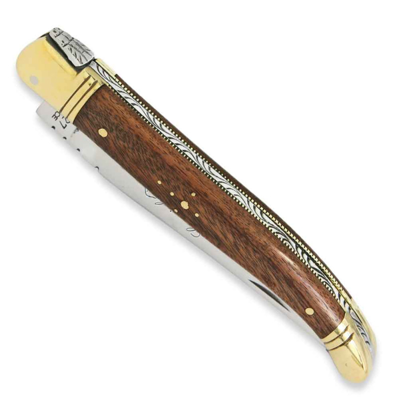Laguiole knife with Palissander handle and brass bolsters