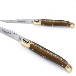Laguiole knife with Palissander handle and brass bolsters
