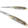 Laguiole knife with Blond Horn handle and brass bolsters