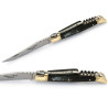 Laguiole pocket knife with Black Horn handle and brass bolsters, corkscrew