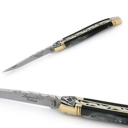 Laguiole Freemason’s Knife with  black horn handle 12  cm