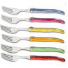 Coffret de 6 fourchettes Laguiole manche en plexiglas de couleurs nacrées assorties