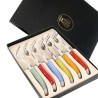Set of 6 Laguiole forks in assorted colors