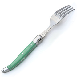 Box of 6 green ABS Laguiole forks
