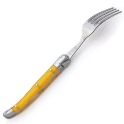 Box of 6 yellow ABS Laguiole forks