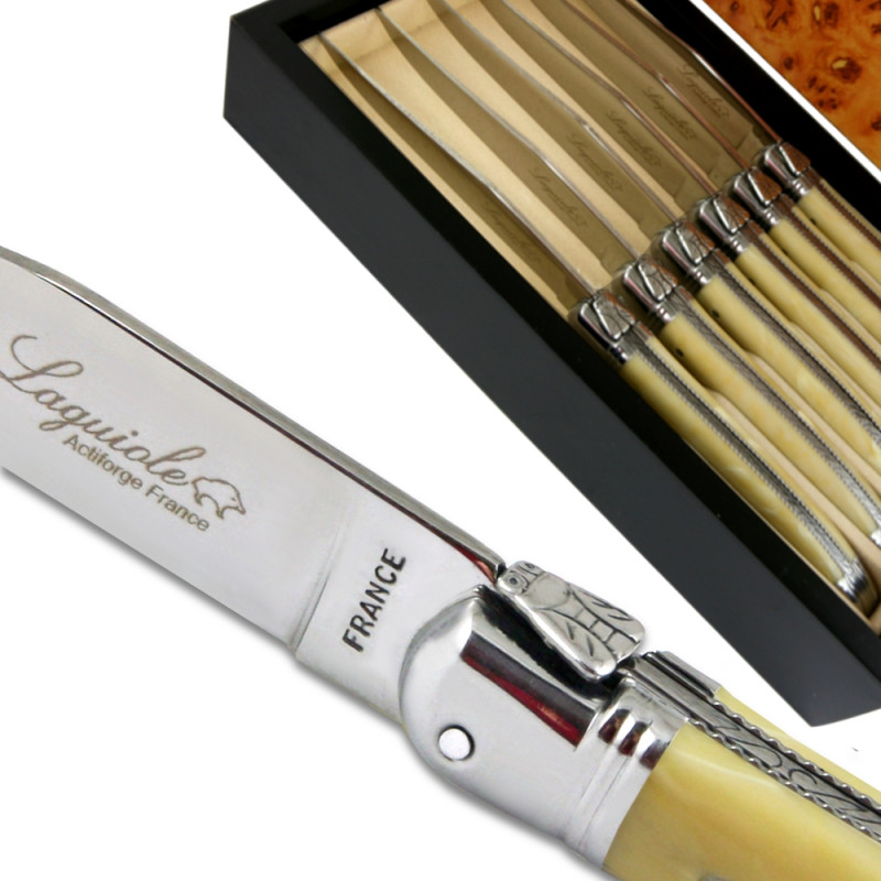 Laguiole steak knives ABS luxury beige