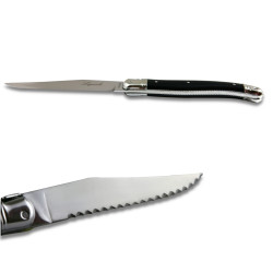 Laguiole steak knives ABS luxury black with micro-serrated blade