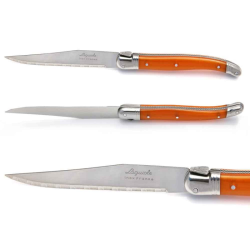 Set of 6 Laguiole steak knives ABS orange