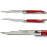 Set of 6 Laguiole steak knives ABS red