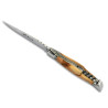 Couteau Laguiole manche en bois de genévrier avec tire-bouchon et mitres en inox