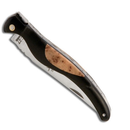 Laguiole Bird knife black wood and juniperus burl handle