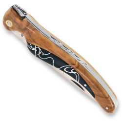 Laguiole bird knife with olive wood and acrylic handle