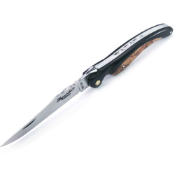 Couteau Laguiole oiseau avec manche ébène et loupe de thuya