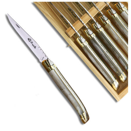 Laguiole steak knives blonde horn handle