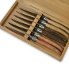 Laguiole steak knives one bolster in assorted wood
