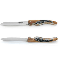 Laguiole bird steak knives with olive wood and acrylic handle