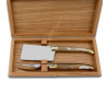 Laguiole Cheese knife set blonde Horn Handle