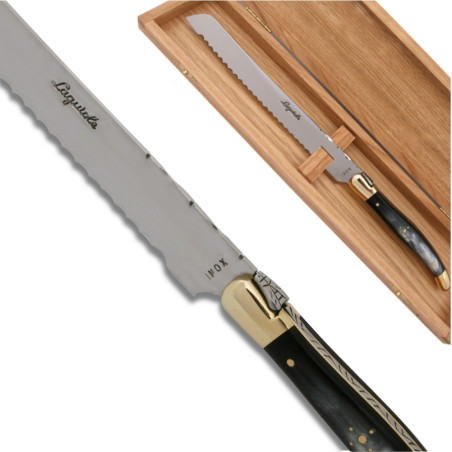 Laguiole bread knife Black horn Handle