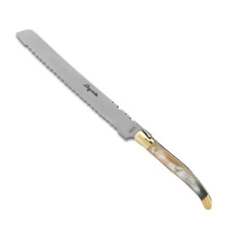 Laguiole bread knife blonde horn Handle
