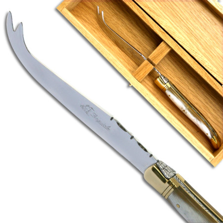 Laguiole Cheese knife blonde horn handle