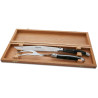 Laguiole Carving Set Black Horn Handle with stainless steel bolsters