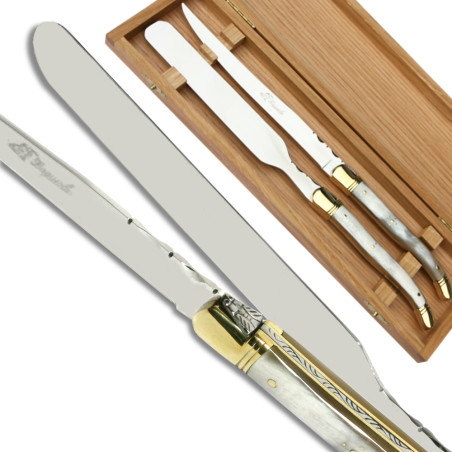 Laguiole Foie gras server blonde  horn handle