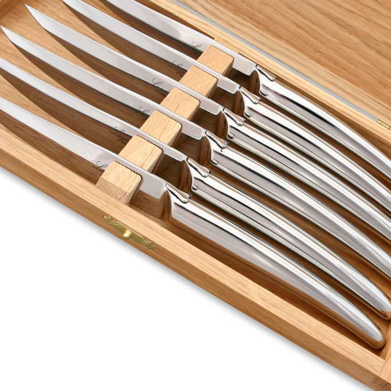 Set of 6 Laguiole steak knives with design style