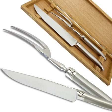 Prestige range Laguiole carving  set  sandblasted finish