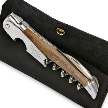 Wine opener Laguiole with barrel wood handle