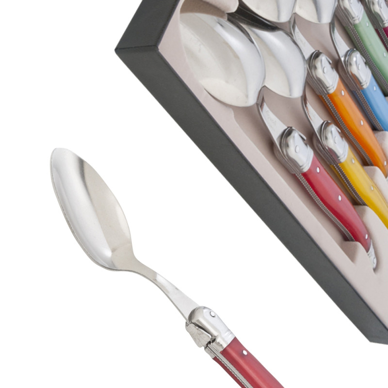 Set of Laguiole forks in assorted colors with stainless steel bolsters
