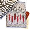 Box of 6 Laguiole coffee spoons in red color
