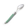 Box of 6 green Laguiole coffee spoons