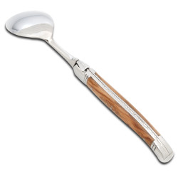Set of 6 Laguiole soup spoons olive wood handle