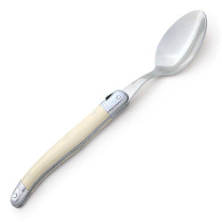 Box of 6 white ABS Laguiole soup spoons