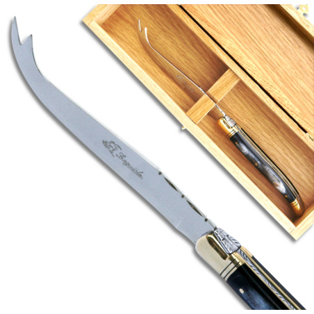 Laguiole Cheese knife black horn handle