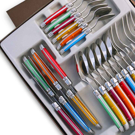 Set of 24 pieces Laguiole in assorted colors