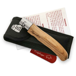 Oyster Laguiole knife with turning ferrule and black sheath