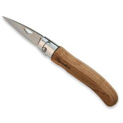 Oyster Laguiole knife with turning ferrule and black sheath