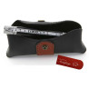 Laguiole knife personalized with initials on the back + horizontal leather case