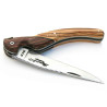 Laguiole bird knife olive violet wood with leather case
