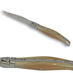 Couteau Laguiole avec manche en pointe de corne blonde