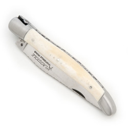 Laguiole Knife Bone Handle - bee inlayed mother of pearl