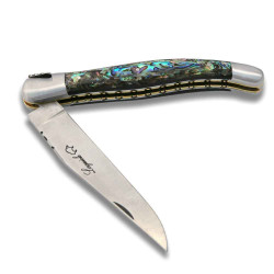 Laguiole knife Abalone handle with double plates