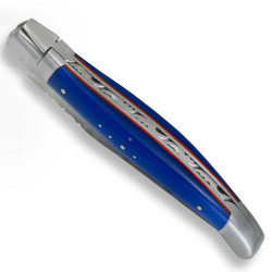 Laguiole design style bee with blue G10 handle