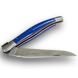 Laguiole design style bee with blue G10 handle