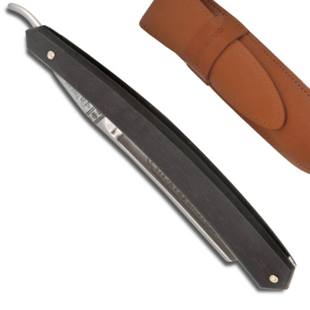 Buffalo razor 5/8 in Ebony Wood - Chiselled decoration of ears of corn on the back of the blade