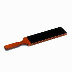 Extra large razor paddle strop in wood and leather