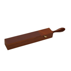 Double sided leather covered wooden strop box