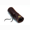 Black Baragnia leather roll with space for 7 razors